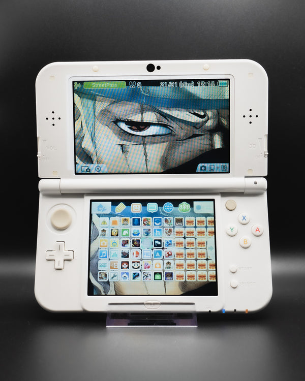 New 3DS XL Blanc Grade S reconditionnée par Yochamida — vue de face