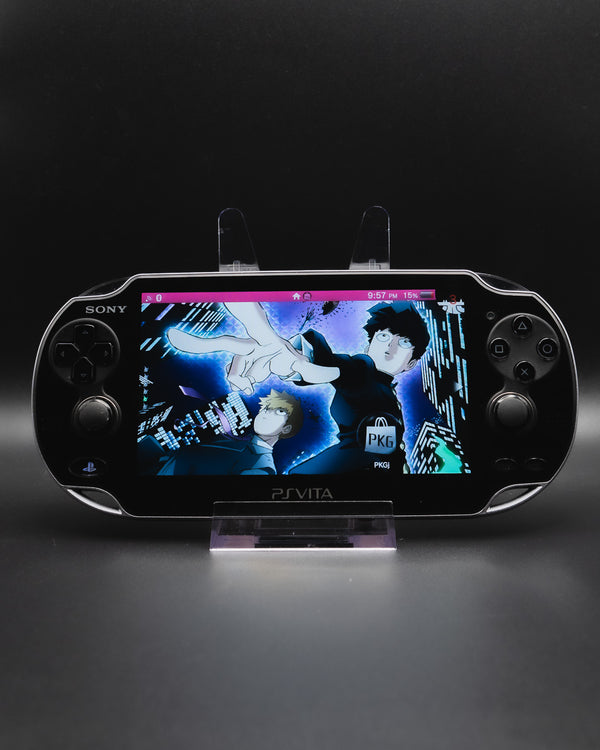 PS Vita Fat Noir Grade S reconditionnée par Yochamida — vue de face