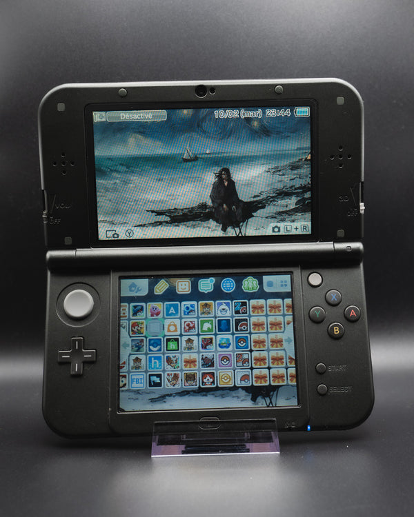 New 3DS XL Noir Grade A reconditionnée par Yochamida — vue de face
