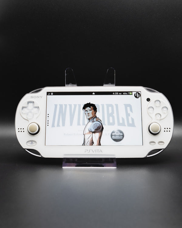 PS Vita Fat Blanc Grade S reconditionnée par Yochamida — vue de face