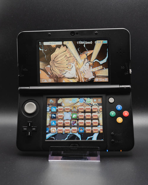 New 3DS Noir Grade S reconditionnée par Yochamida — vue de face