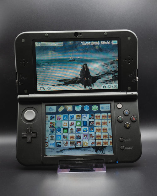 New 3DS XL Noir Grade A reconditionnée par Yochamida — vue de face
